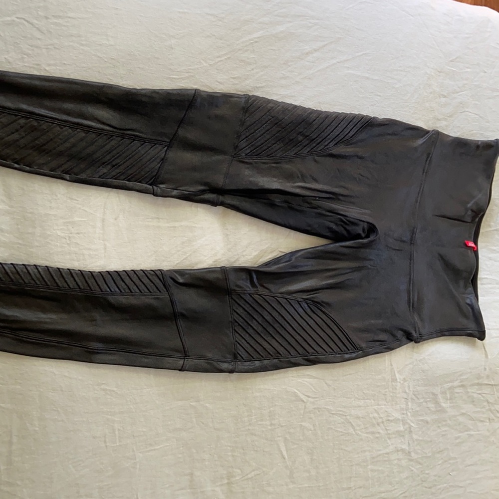 Spanx Faux Leather Moto Leggings